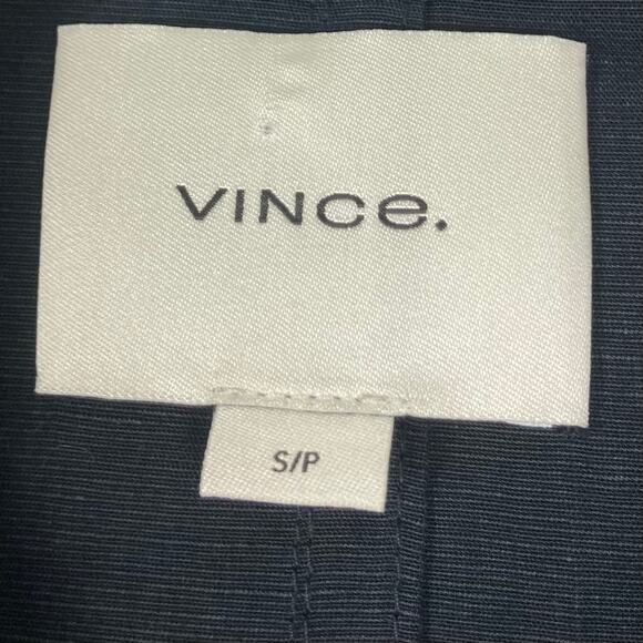 NWT VINCE Jacket Blazer S Black Linen Tencel Belt Button-Up Long-Sleeve - Picture 3 of 7